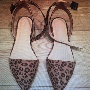 TOPSHOP LEOPARD CLOTH BALLET FLATS